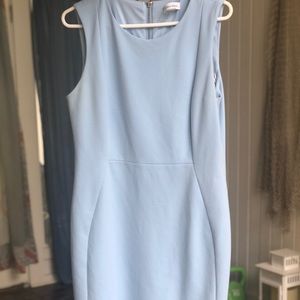 Light blue dress.